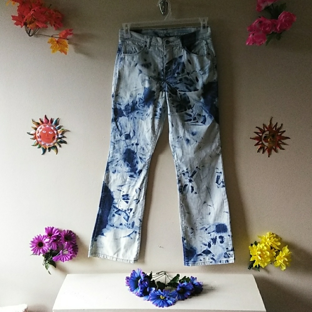 Handmade tie-dyed jeans